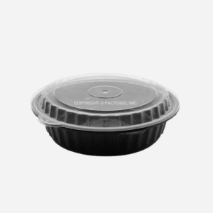 24 oz.Round Black Container w/Lid Combo 150/CS