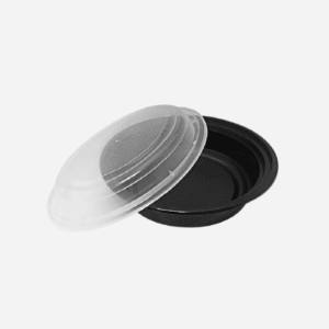 32 oz.Round Black Container w/Lid Combo 150/CS
